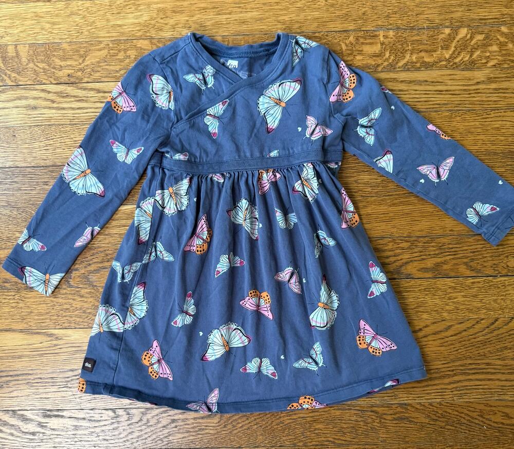 Tea Collection Girls' Butterfly Wrap Dress Size 2